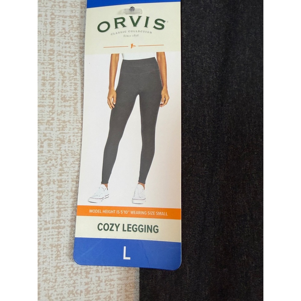 NWT Orvis Cozy Legging Charcoal Heather Fleece Lined High Rise •L• Gorpcore Fall